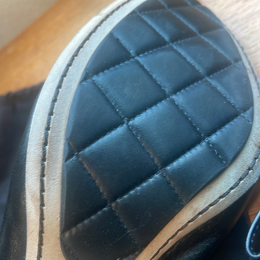 Chanel Size 38 1/2 Black Leather with Vinyl Tips Almost New Maybe Worn once - Picture 15 of 15